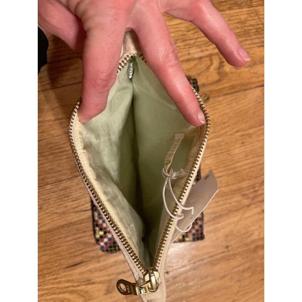 Shirahleah Set of Boho Beaded Zig Zag Wool Pouches‎ Clutch Embellished Hand Bag